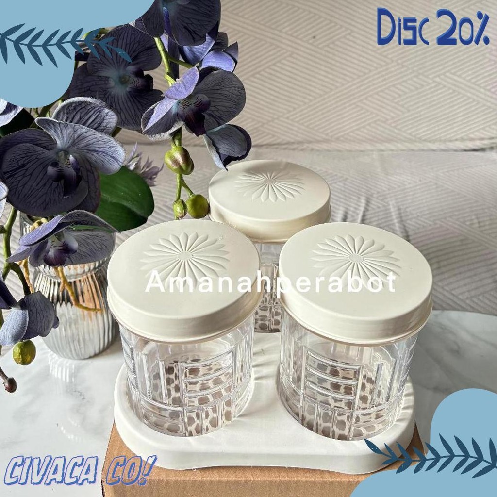 Toples Nastar Garasu Clio 1Kg Set 3 Toples Kue Kering Toples Snack Toples Lebaran Mr1 Diskon Setenga