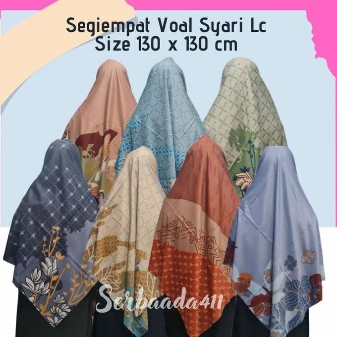 Spesial Dapat 6Pcs (Motif Syar'I 130Cm X 130Cm) Paket Usaha Jilbab Segi Empat Motif Jumbo | Jilbab V
