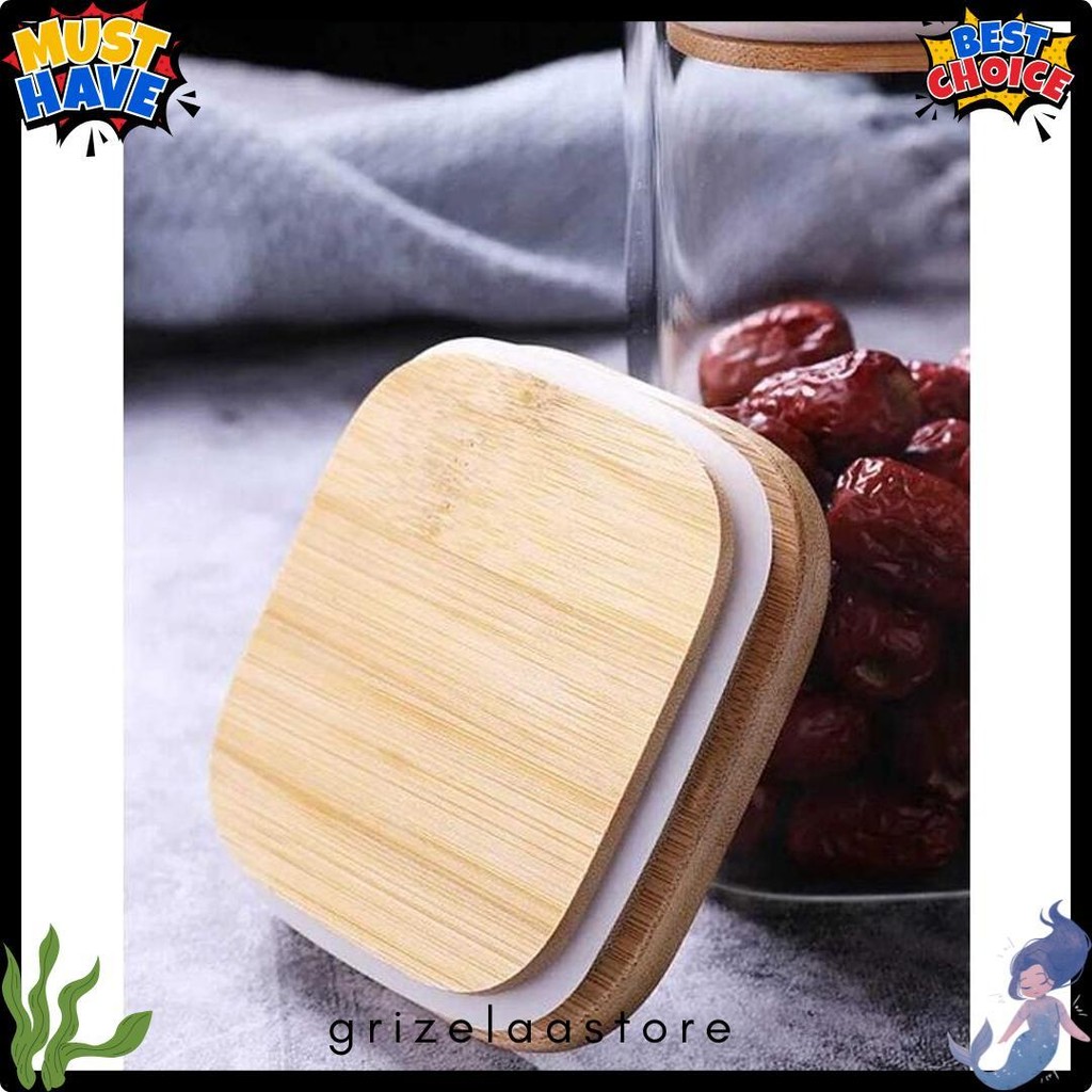 Toples Ukuran Besar Toples Kaca Tutup Kayu Kedap Udara Mr1 Diskon