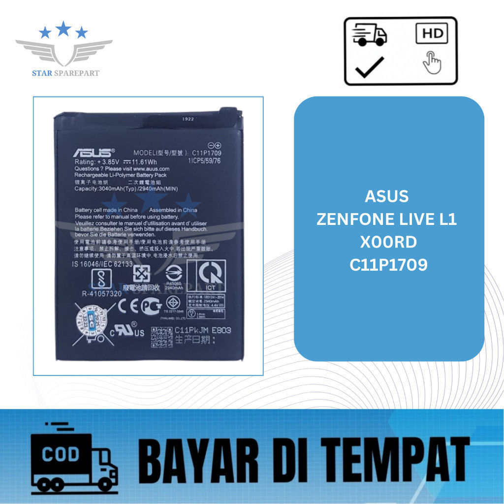 BATERAI ASUS ZENFONE LIVE L1 / X00RD / C11P1709