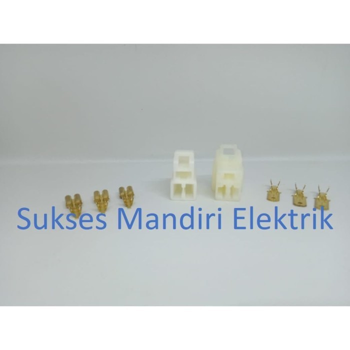 Socket 3 Pin Besar+Skun / Soket Motor / Konektor Motor/Connector Kabel