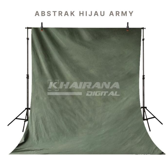 BEBAS ONGKIR - Background Backdrop Layar Foto Studio Hijau army 4x6meter