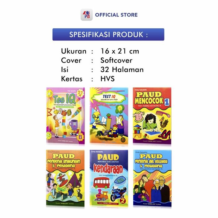 

TERMURAH BUKU ANAK SERI MENCOCOK MENGENAL LINGKUNGAN KELUARGA KENDARAAN DAN TES IQ ANAK