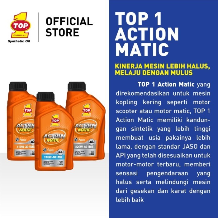PAKET OLI TOP1 TOP 1 ACTION MATIC 1LITER DAN GARDAN VARIO 150 NMAX PCX