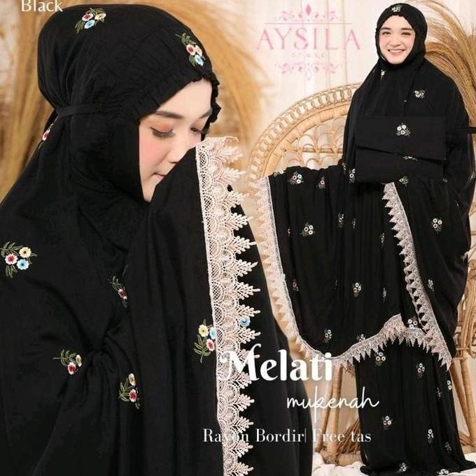 MUKENA DEWASA BAHAN KATUN RAYON BORDIR NATASYA MUKENA TERBARU Atasan Bawahan  Kain Mewah Nyaman Panj