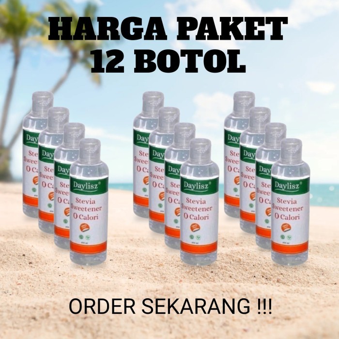 

ORIGINAL Paket 12 Botol - Gula Cair Stevia Daylisz Stefia Pemanis Alami PREMIUM