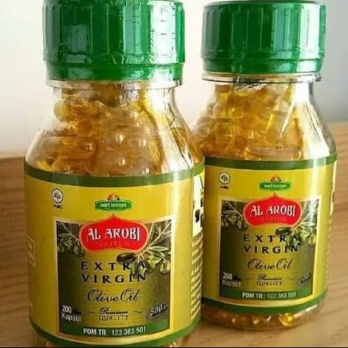 

ORIGINAL Kapsul Zaitun Al Arobi Extra Virgin Olive Oil Isi 200 PREMIUM