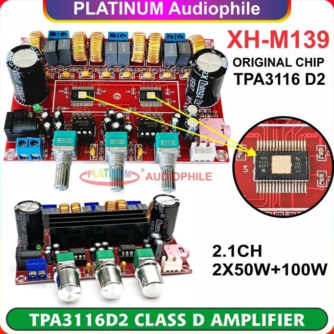 TPA3116 AMPLIFIER XH-M139 XHM139 TPA3116D2 CLASS D 2.1 CH 2X50W+100W