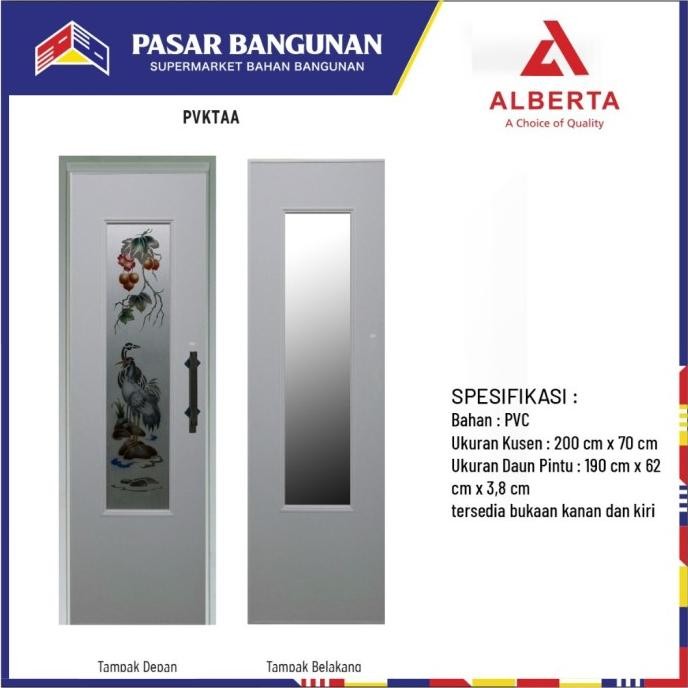 Pintu Pvc Alberta 3/4 Kaca Motif Pintu Pintu Pvc Vjstore12