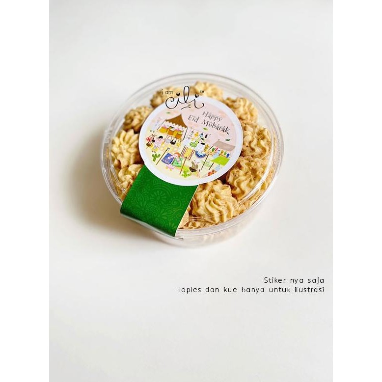 

><><><] (SIF066) stiker lebaran lucu untuk toples 250gr/350 (uk 7x14cm)