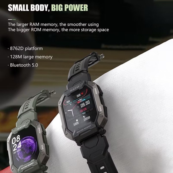 READY SMARTWATCH SPORT MILITARY IP68 5ATM SUPPORT STRAVA COD