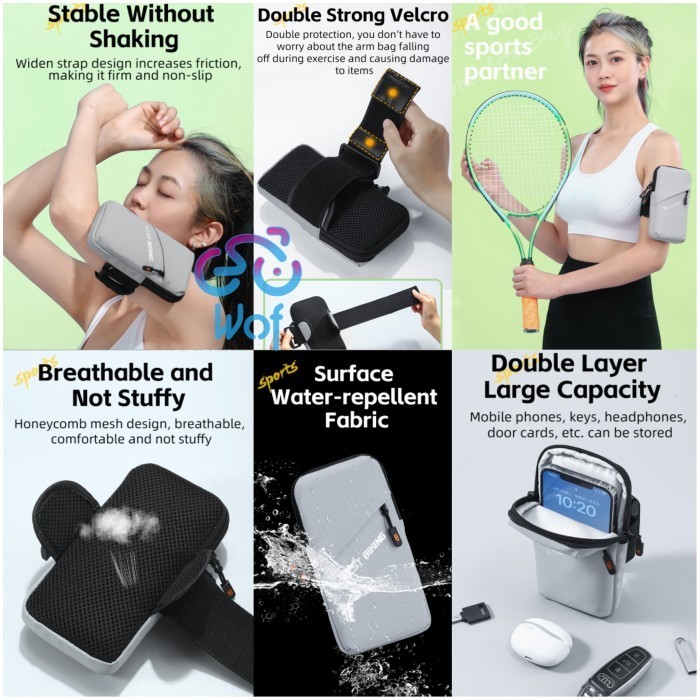 DISKON SUPER WEST BIKING 365 TAS HP OLAHRAGA LENGAN TANGAN LARI SEPEDA OUTDOOR SPORTS PHONE ARM BAG