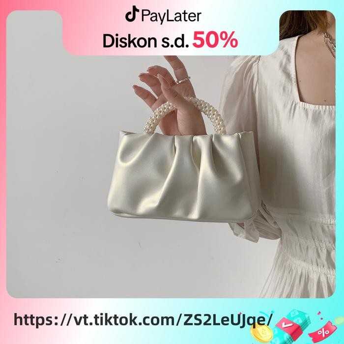 Tas Selempang Wanita Tas Jinjing Awan Lipat Mutiara Mutiara /Tas Selempang Kulit Wanita Tas Cewek