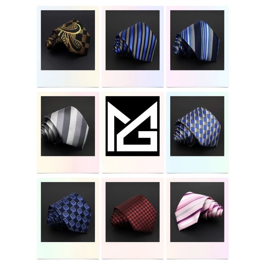 DASI PRIA LEBAR 8 CM KANTOR WEDDING STRIP NAVY HITAM MERAH ELEGANT