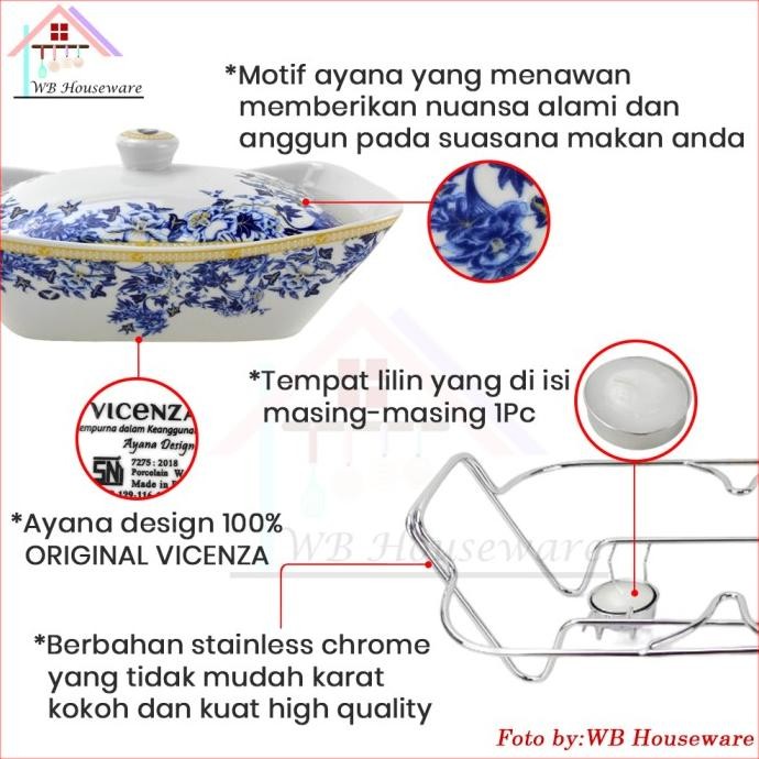 VICENZA prasmanan set 3 motif ayana / wadah saji / warmer food BA-751 AS78