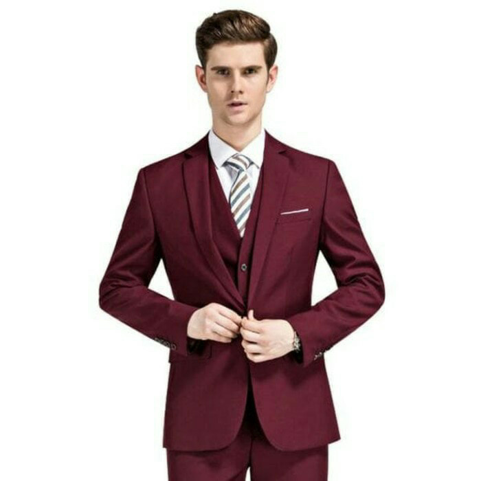 Jas formal kantor merah maroon