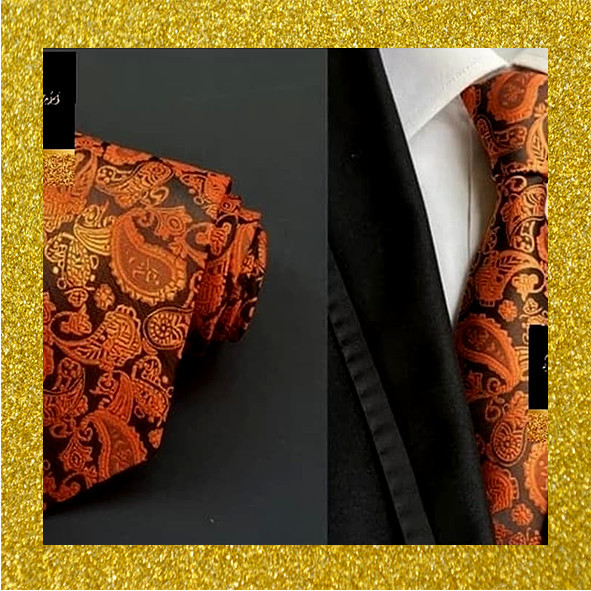 Dasi Batik Pria Warna Orange Tua 3 Inch Platinum Class