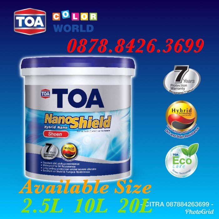 Promo Cat Tembok Toa Nanoshield Exterior Sheen (Tinting) Terlaris