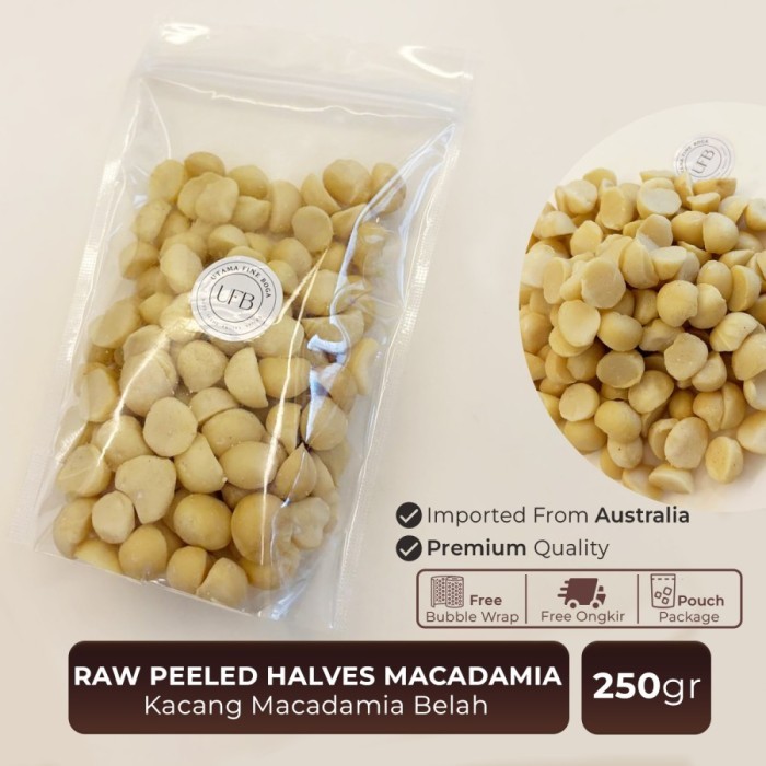 

Viral Kacang Macadamia Belah / Raw Peeled Halves Macadamia 250 Gram Cod