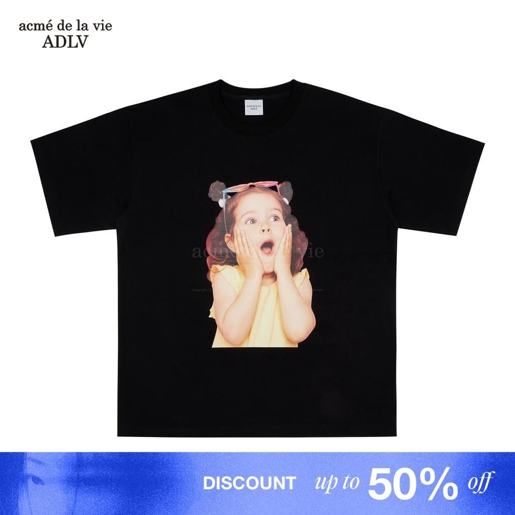 [ADLV] Baby Face Sunglasses Girl Short Sleeve T-Shirt Black - Kaos Oversized Fit Unisex acme de la v