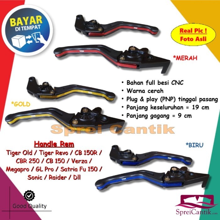 TERLARIS HANDLE REM & KOPLING TIGER REVO - VARIASI AKSESORIS MOTOR CB 150 / DLL