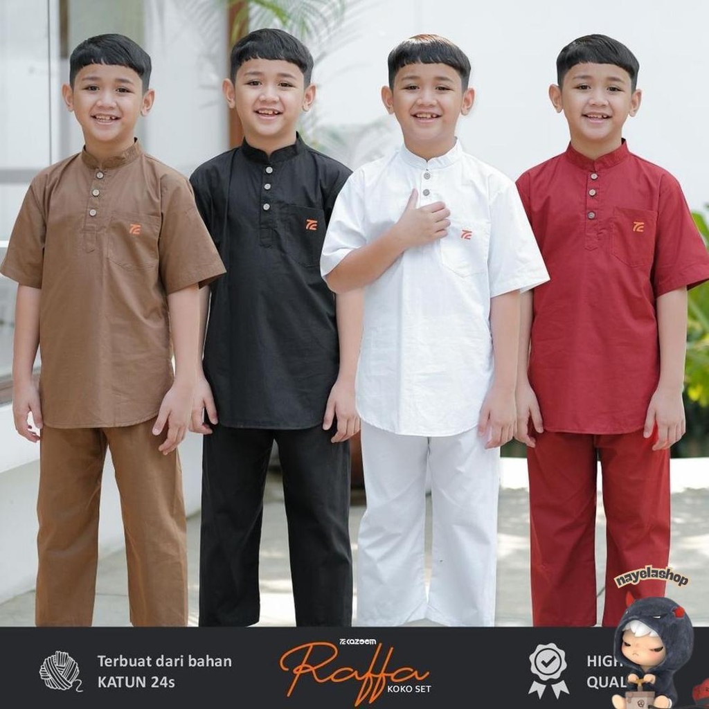 Setelan Koko Anak  /  Baju Koko Anak Setelan / Baju Stelan Koko Anak Laki Laki 2- 12 Tahun Premium M