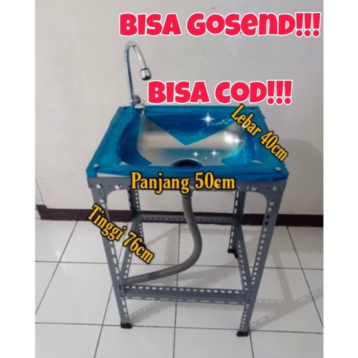 Bak Cuci piring tangan / Westafel Portable sudah pake kran stainles 55