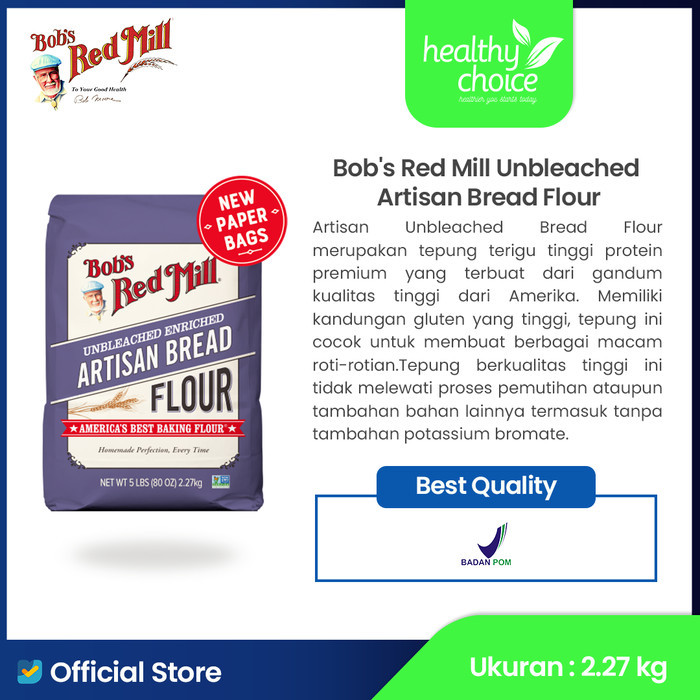 

BARANG TERLARIS Bob's Red Mill Unbleached Artisan Bread Flour 2.27kg