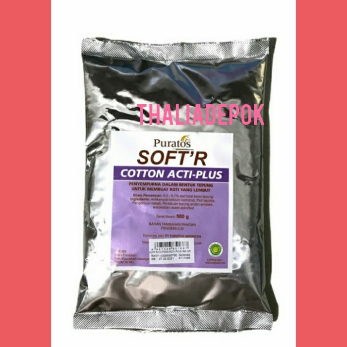 

BARANG TERLARIS PURATOS SOFT COTTON ACTIPLUS 500GR TEPUNG PELEMBUT TAMBAHAN ROTI