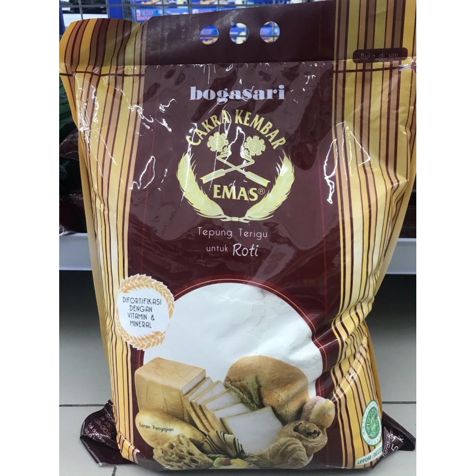 

BARANG TERLARIS TEPUNG CAKRA KEMBAR EMAS TERIGU PREMIUM PROTEIN TINGGI ROTI 5 KG