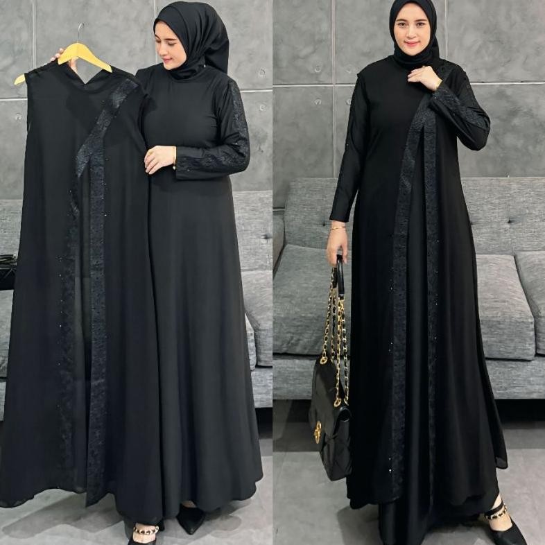 MUSLIM - GAMIS ABAYA TURKEY ROMPI OUTER ZIVANNA DAN FULL HITAM TERLARIS