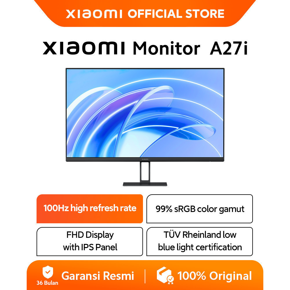 Xiaomi Monitor A27i Panel IPS 100Hz FHD Monitor 27 Inch Resmi 3 Tahun [ Official Store
