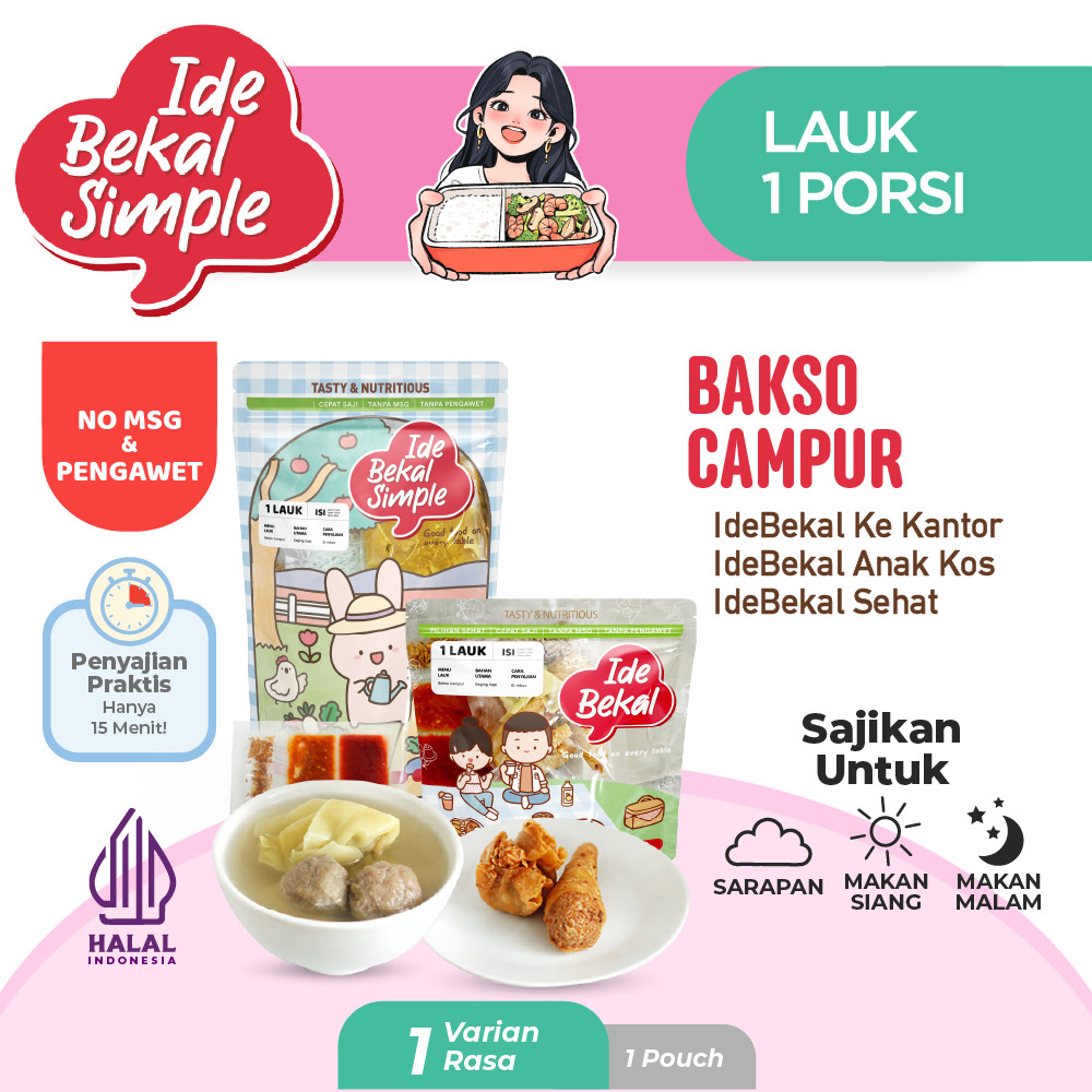 

Idebekal Simple Bakso Campur / Menu Family 1 Lauk / Family Frozen Food / Flexible Catering / Instant Healthy Food / Makanan Sehat