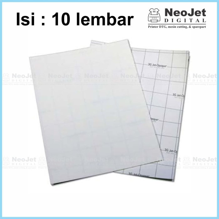 

Transfer Paper Kertas Transfer 3G Opaque A4 isi 10 lembar + Bonus