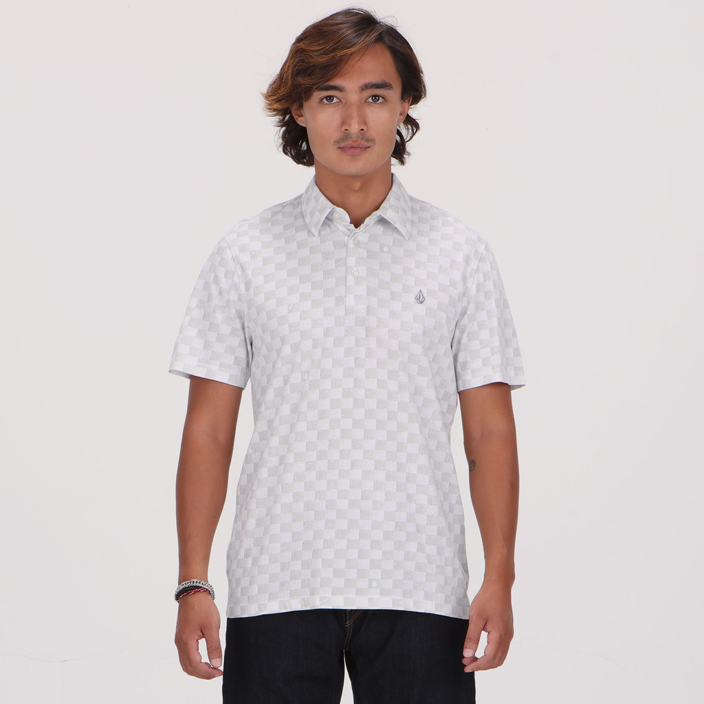 VOLCOM - MPL CHECKERED SHORT SLEEVE POLO WHITE