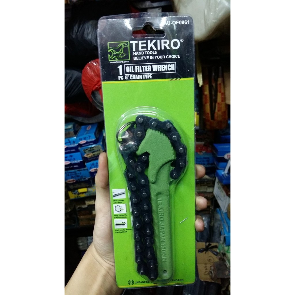 KUNCI PEMBUKA FILTER OLI / ALAT PELEPAS FILTER OLI - RANTAI 6" TEKIRO