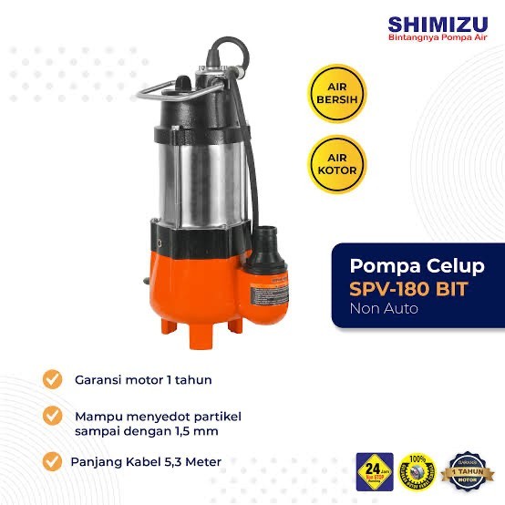 BEBAS ONGKIR - POMPA CELUP SHIMIZU SPV 180 BIT / POMPA SHIMIZU SPV 180 BIT