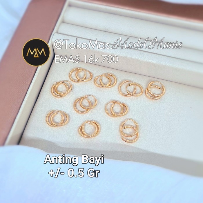 Anting bayi emas anting bulat bayi emas kuning kadar 700 70%