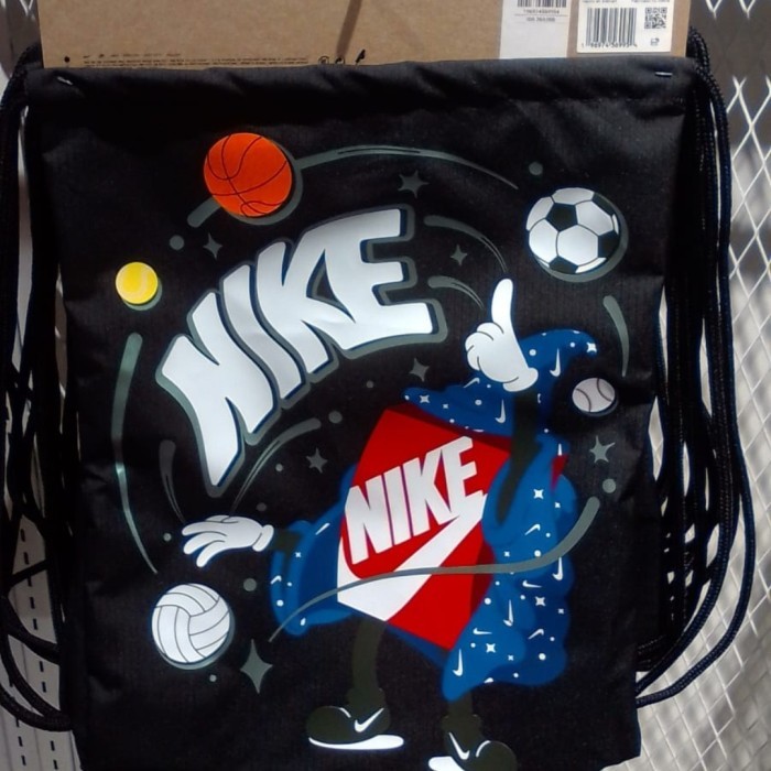 TERBARU Tas serut Nike Original drawstring bag kids 12L black BISA GOSEND