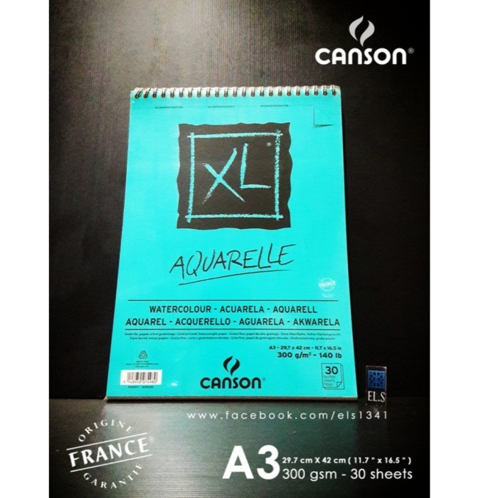 

Watercolor Book A3 300gsm Aquarelle Canson Buku Sketch A3 Buku cat air