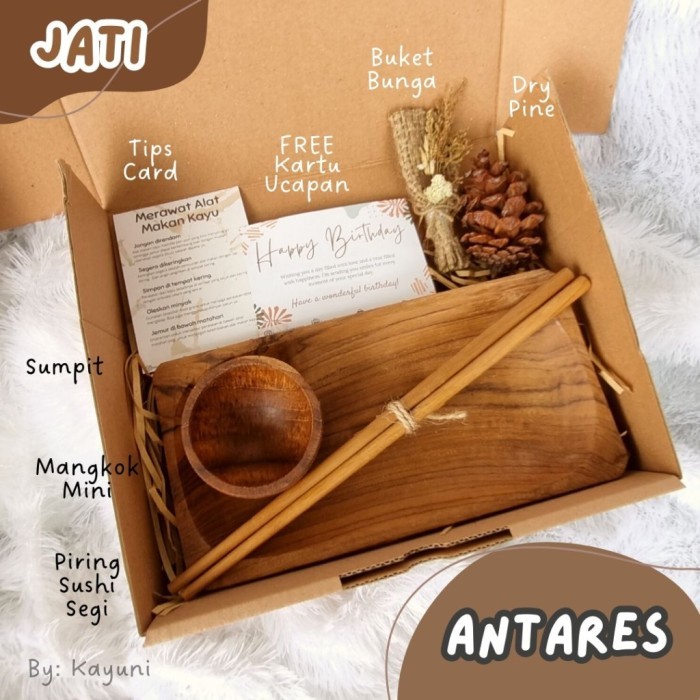 

Ready Jati Hampers Set / Hampers Wedding Alat Makan Kayu Jati Hadiah