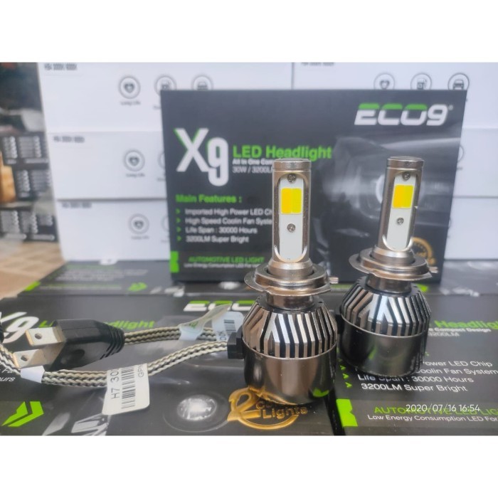 X9 Eco 9 Luminos Led H7 3 Warna Garansi - Lampu Led Utama H7