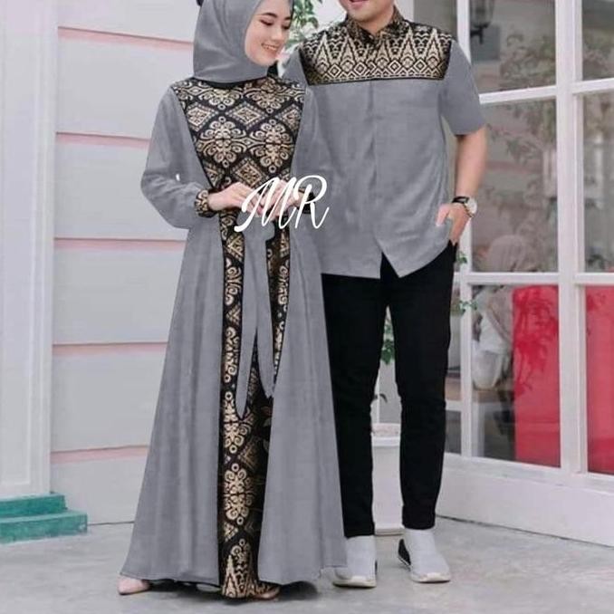 Couple Batik Irwansyah Fit Size M-XXL Baju Pasangan Suami Istri Pria Wanita Cowok Cewek Maxi Muslim 