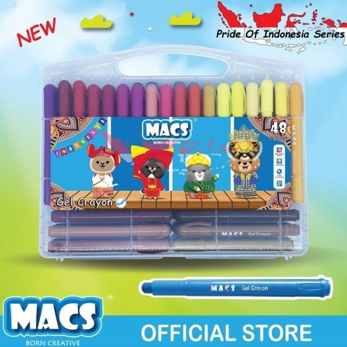 

MACS GEL CRAYON 48 COLOR/WARNA FACE PAINTING AMAN MUDAH DIBERSIHKAN