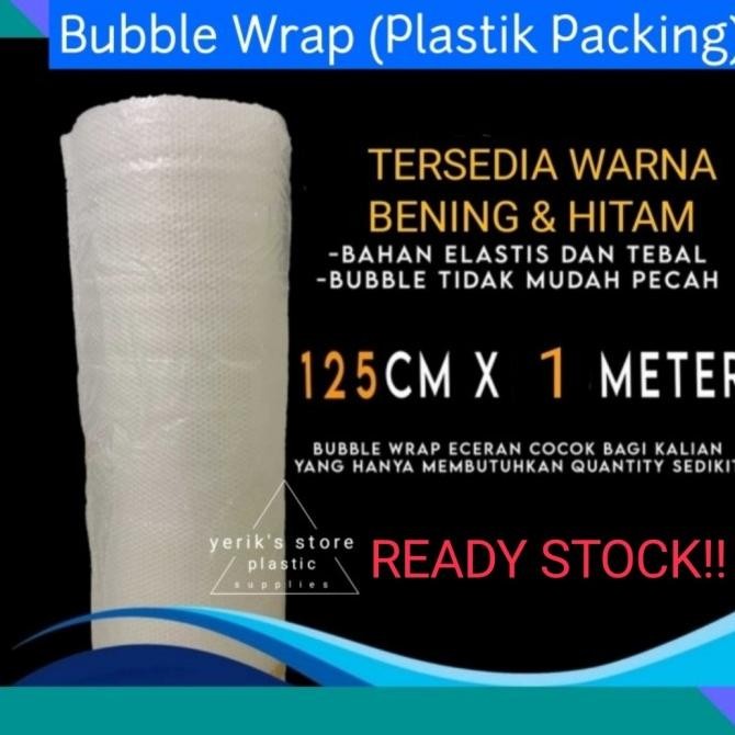 

^^^^^] Bubble Wrap/ Plastik Gelembung Meteran Lebar 125cm Warna Bening/ Hitam