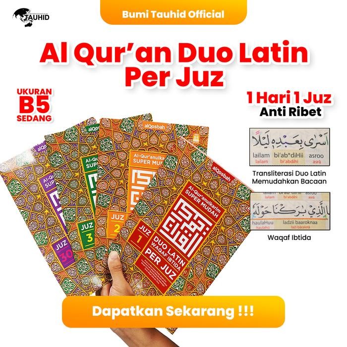 HARGA DISKON Mushaf Al Quran Duo Latin Per Juz B5 Isi 30 Jilid Alquran Latin dan Terjemahan Alquran