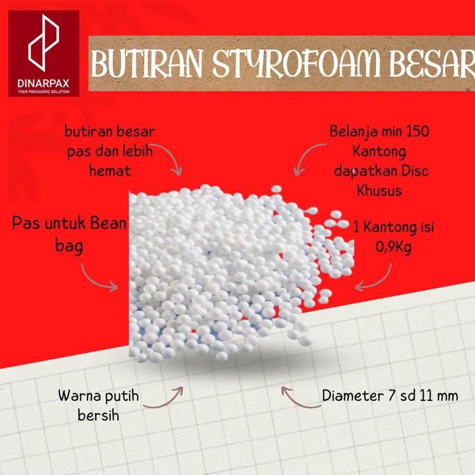Murah Styrofoam Butiran Besar / Sterofoam Butiran Berbentuk Butiran Jagung