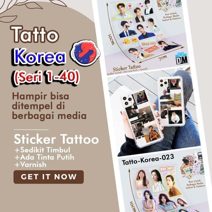 

Ready...Ready...Ready...] Sticker Tato Tattoo Korea 31-60 Korean Boy Band Girl Band BTS BP Kpop untuk Casing Case Silicon Semua Jenis Hp Android Iphone Tablet Frame HP tinggal Tempel Sticker Cutting Warna Timbul Nyata Tatto Tinta UV