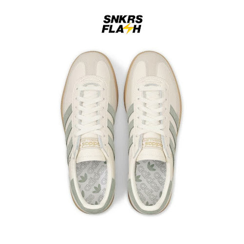 ADIDAS Handball Spezial Off White Silver Green Sepatu Sneakers Pria - IF9730 - Size 46