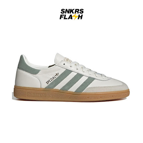 ADIDAS Handball Spezial Off White Silver Green Sepatu Sneakers Pria - IF9730 - Size 46